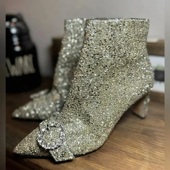 JIMMY CHOO Hanover Glitter Booties (35) - Picture 4 of 7
